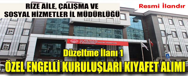 Özel Engelli Kuruluşları Kıyafet Alımı