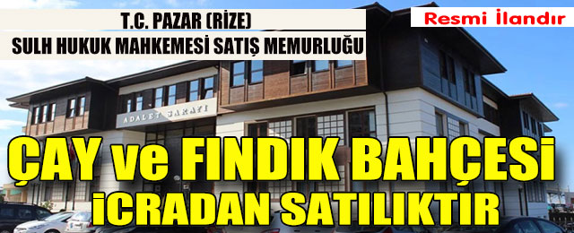 Çay ve Fındık Bahçesi İcradan Satılıktır