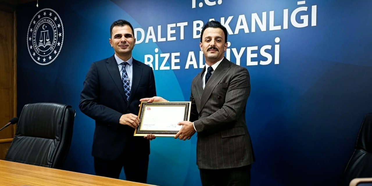Rize Barosunun Yeni Başkanı Mehmet Can Tüfekçi Mazbatasını Aldı
