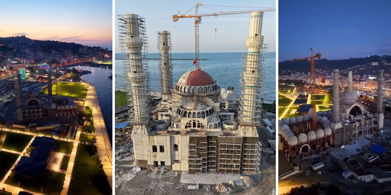 Rize'nin En Büyük Camisi Yükseliyor: Kaba İnşaatı %95 Tamamlandı