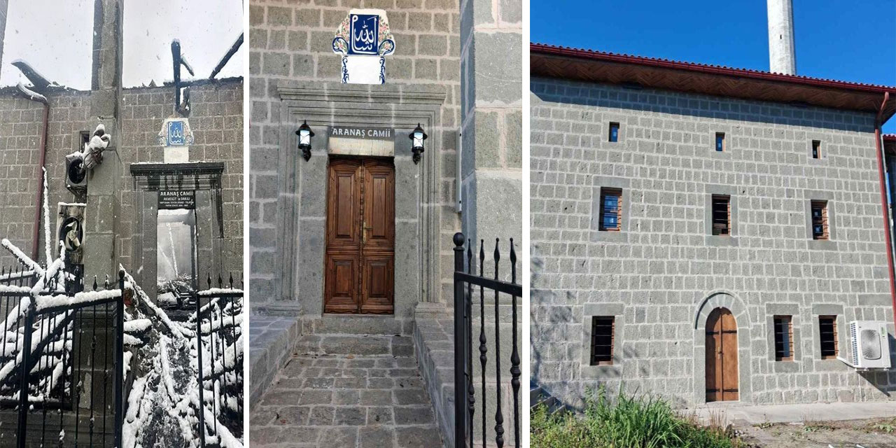 Tarihi Aranaş Camii Küllerinden Doğdu: Yangından Sonra Yeniden İbadete Açıldı