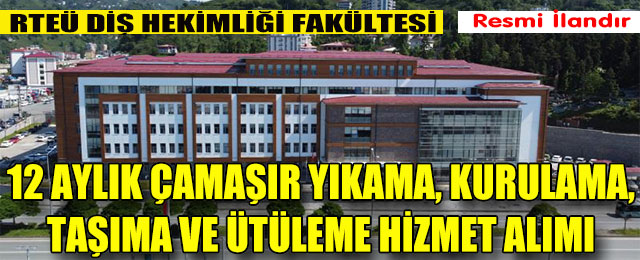 12 Aylık Çamaşır Yıkama, Kurulama, Taşıma ve Ütüleme Hizmet Alımı