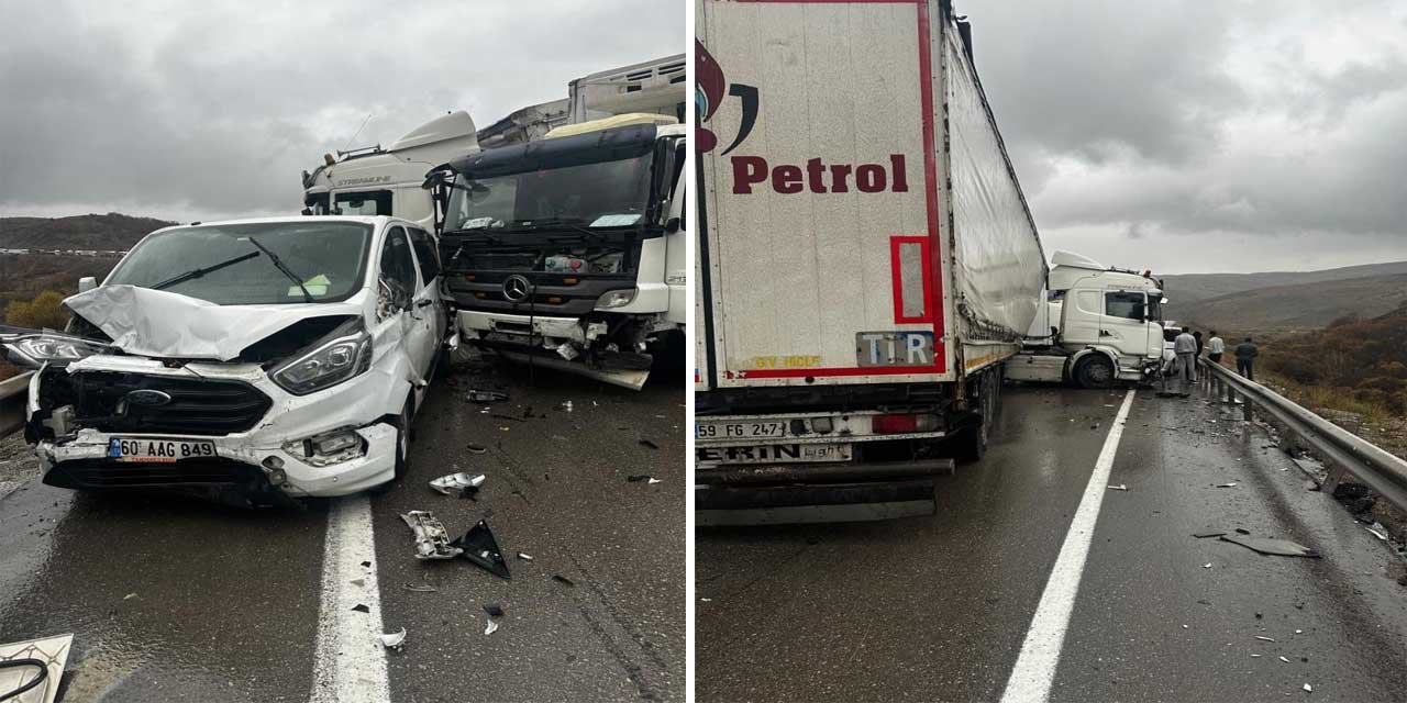 Erzurum’da zincirleme trafik kazası: 3 araç birbirine girdi