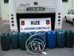 Rize'de 400 Litre Kaçak Mazot