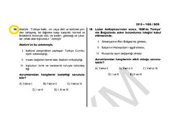 Sınavda demokratik açılım sorusu