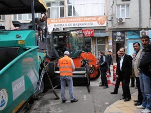 Bafra Belediyesi’nden Yol-kaldırım Çalışması