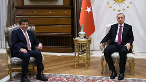 Cumhurbaşkanı Erdoğan Başbakan Davutoğlu'nu kabul ediyor