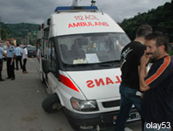 Rize'de Ambulans Kaza Yaptı