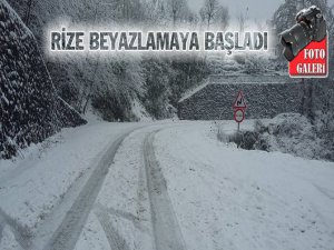 Rize'de Kar Yağışı Etkili Olmaya Başladı