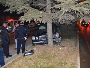 Erbaa’da Otomobil Ağaca Çarptı: 1 Yaralı