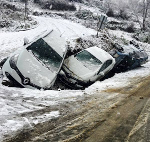 Rize’de Kar Yağışı Kazaları da Peşinden Getirdi