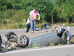 Rizeli aile Ordu'da kaza geçirdi