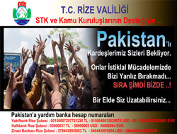 Rize'den Pakistan'a Yardım Kampanyası