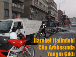 Çöp Arabasında Yangın Çıktı