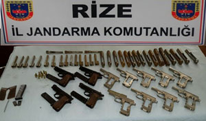 Rize'de Kaçak Silah Atölyesine Operasyon 2 Tutuklama