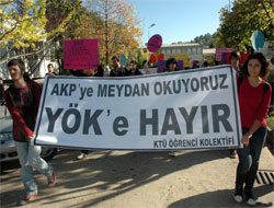 KTÜ'de YÖK Protestosu