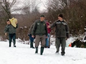 Düzce’de Aç Kalan Kuşlar İçin Doğaya Yem Bırakıldı