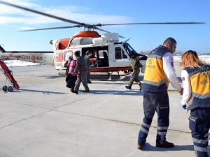 Hamile Kadın Sahil Güvenlik Helikopteri İle Hastaneye Yetiştirildi