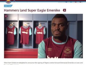 Emmanuel Emenıke, West Ham Unıted’da
