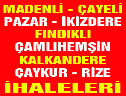 Rize'de Yapılacak İhaleler