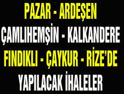 Rize'de Yapılacak 22 İhale