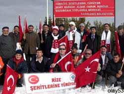 Rize Şehitlerine Yürüyor