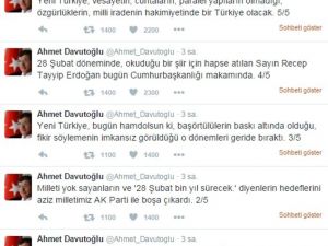 Başbakan Ahmet Davutoğlu’ndan 28 Şubat Açıklaması