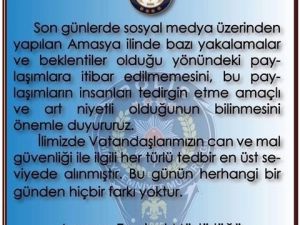 Amasya Polisi Uyardı