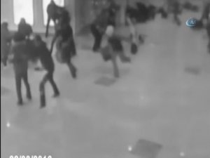 Brüksel Havalimanı'ndaki patlama anı kamerada İZLE