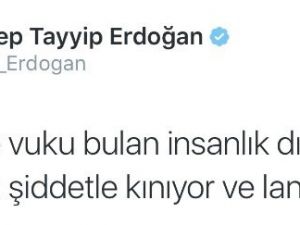 Cumhurbaşkanı Erdoğan, Brüksel’deki Terör Saldırılarını Sosyal Medyadan Kınadı