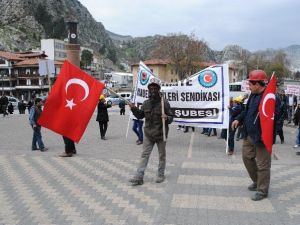 Amasya’da Madenciler Yürüyüş Yaptı