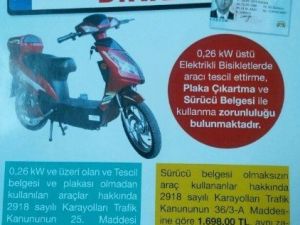 Emniyetten ‘Elektrikli Bisiklet’ Uyarısı