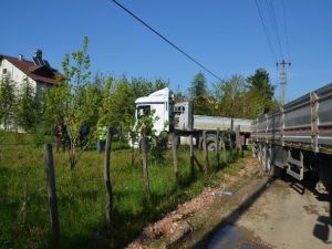 Tır Bahçeye Girdi: 1 Yaralı