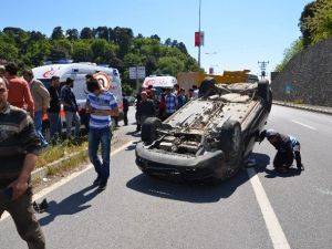 Alaplı’da Araç Takla Attı: 2 Yaralı