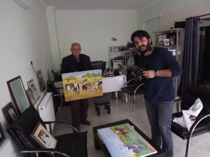 82 Yaşındaki Ressam Dördüncü Sergisine Hazırlanıyor