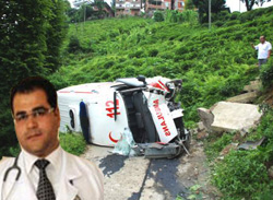 Rize'de Ambulans Kazası 2 Yaralı