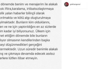 Gökhan Gönül’den Açıklama