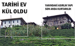Rize'de Tarihi Ev Yangında Tarih Oldu!