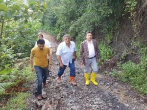Başkan Uçar Heyelan Bölgesinde İncelemelerde Bulundu