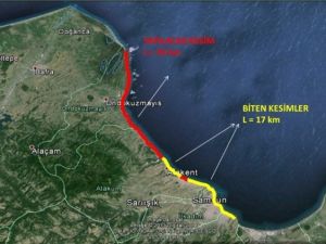Samsun’da 50 Kilometrelik Sahil Düzenlemesinin 17 Km’si Tamam