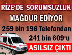 Rize'de 112 Acil'den Kan Donduran İstekler