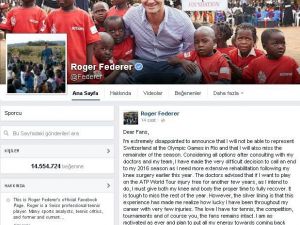 Federer, Rio Olimpiyatları’na Katılamayacağını Açıkladı