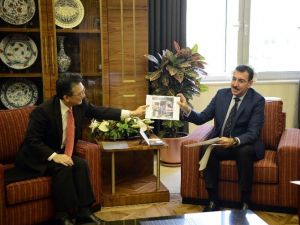 Bakan Tüfenkci, Japonya’nın Türkiye Büyükelçisi Oka’yı Kabul Etti