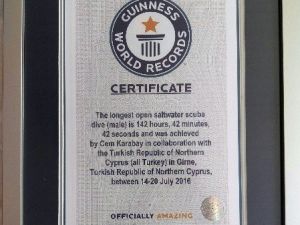 Dünya Rekortmeni Karabay Sertifikasını Aldı