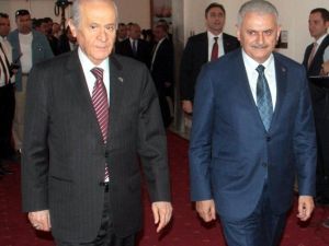 Başbakan Yıldırım Ve Mhp Lideri Bahçeli Bir Araya Geldi