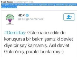 Selahattin Demirtaş’ın ’Gülen’ Twitine Şamil Tayyar’dan ’Yüzsüzlük’ Cevabı