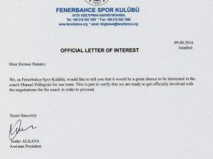 Fenerbahçe’den Pellegrini Açıklaması