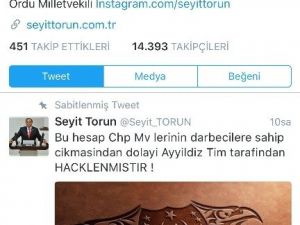 Chp’li Seyit Torun’un Twitter Hesabı Hacklendi