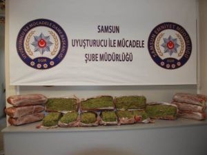 Samsun’da Saman Yüklü Kamyonda 70 Kilo Esrar Ele Geçirildi