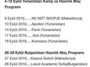 Gaziantep Basketbol’un Hazırlık Maçları Belli Oldu